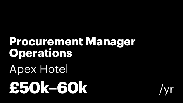 Procurement Manager Operations