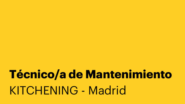 Técnico/a de Mantenimiento