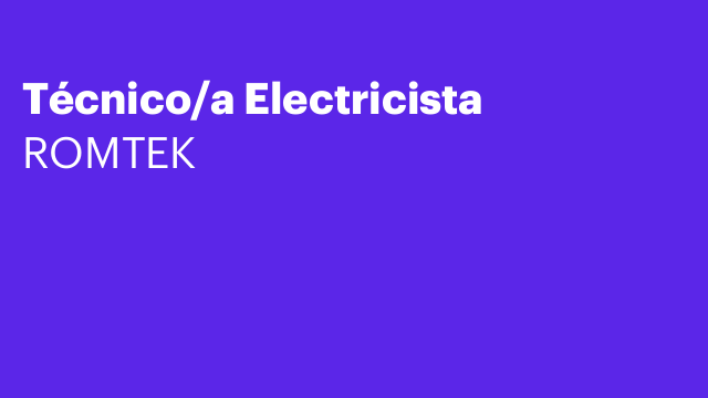 Técnico/a Electricista