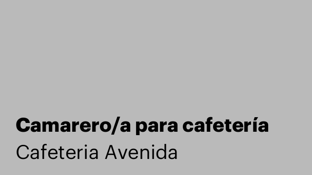 Camarero/a para cafetería