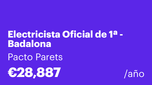 Electricista Oficial de 1ª - Badalona