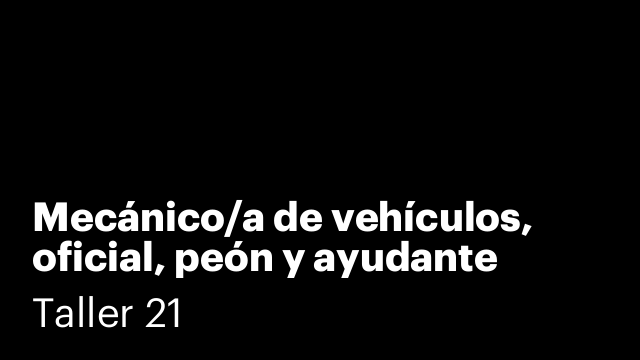 Mecánico/a de vehículos, oficial, peón y ayudante