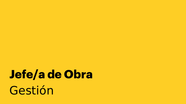 Jefe/a de Obra