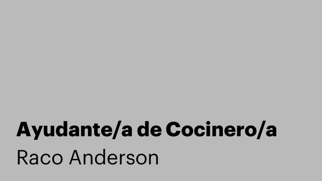 Ayudante/a de Cocinero/a