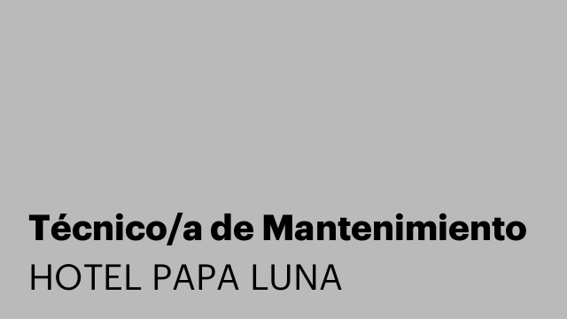 Técnico/a de Mantenimiento