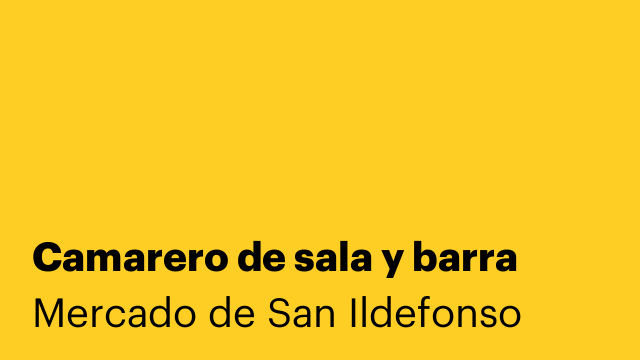 Camarero de sala y barra