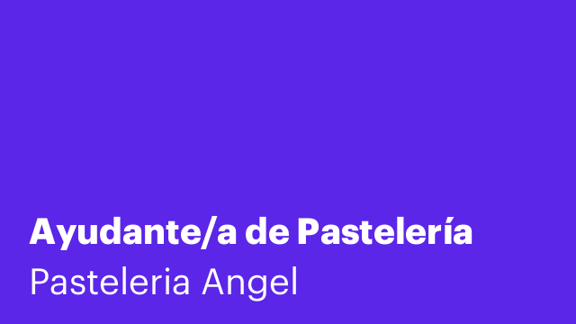 Ayudante/a de Pastelería