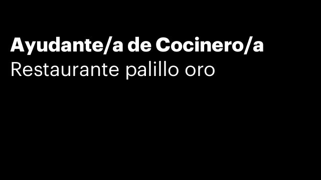 Ayudante/a de Cocinero/a