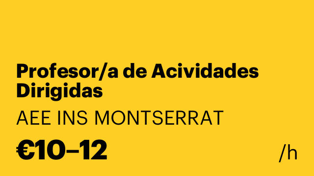 Profesor/a de Acividades Dirigidas