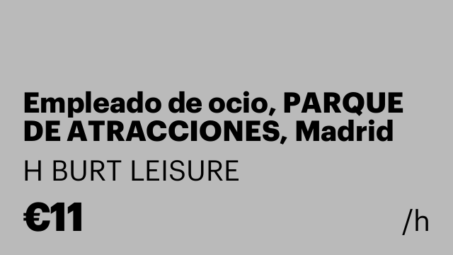 Empleado de ocio, PARQUE DE ATRACCIONES, Madrid
