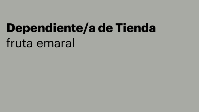 Dependiente/a de Tienda