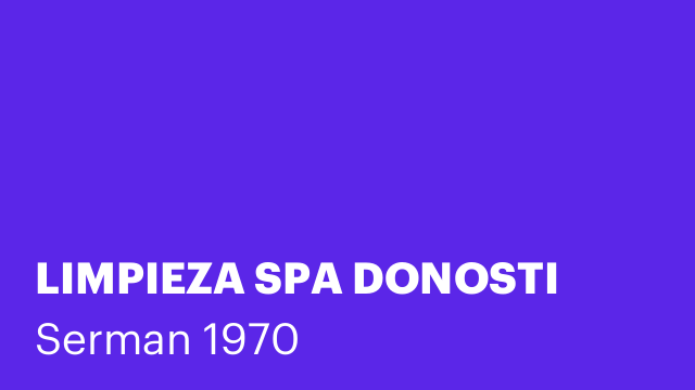LIMPIEZA SPA DONOSTI