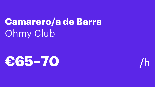 Camarero/a de Barra