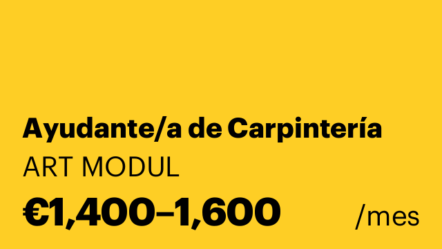 Ayudante/a de Carpintería