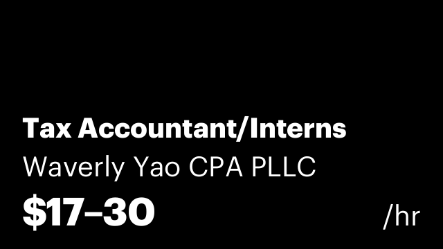 Tax Accountant/Interns