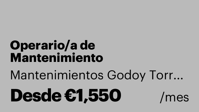 Operario/a de Mantenimiento