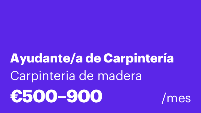 Ayudante/a de Carpintería