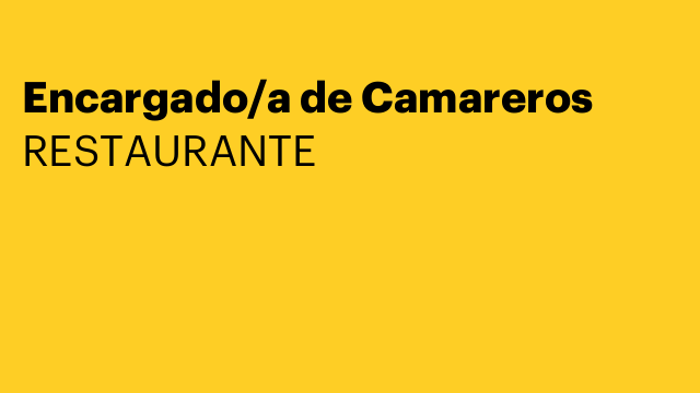 Encargado/a de Camareros
