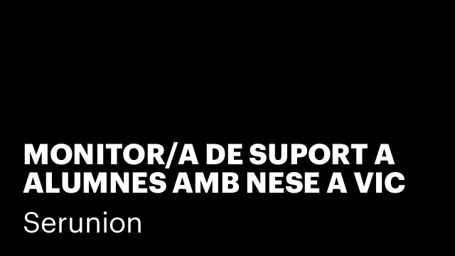 MONITOR/A DE SUPORT A ALUMNES AMB NESE A VIC [SMDSC]