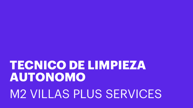 TECNICO DE LIMPIEZA AUTONOMO