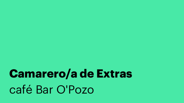 Camarero/a de Extras