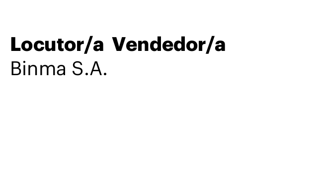 Locutor/a  Vendedor/a