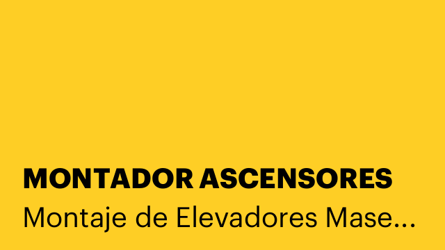 MONTADOR ASCENSORES