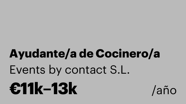 Ayudante/a de Cocinero/a