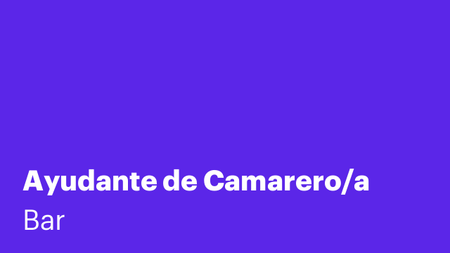 Ayudante de Camarero/a