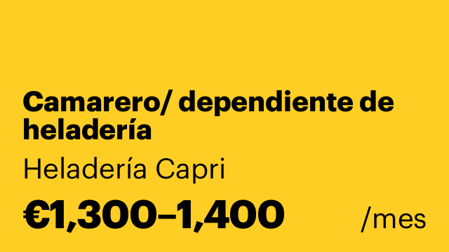 Camarero/ dependiente de heladería