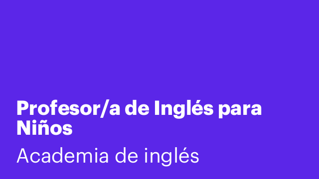 Profesor/a de Inglés para Niños