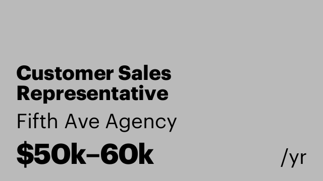 Customer Sales Representative