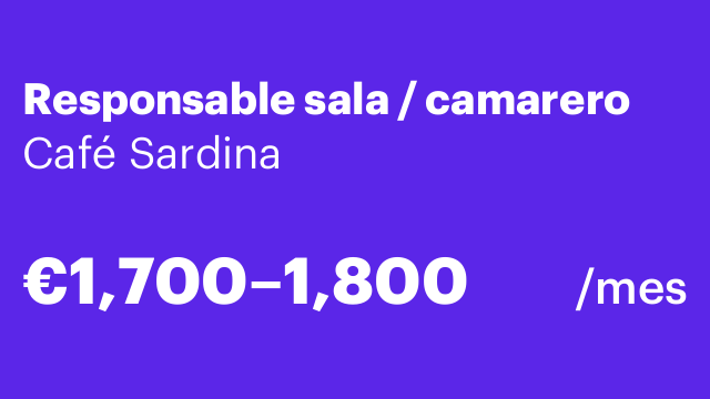 Responsable sala / camarero