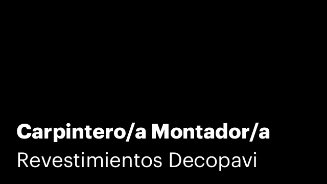 Carpintero/a Montador/a