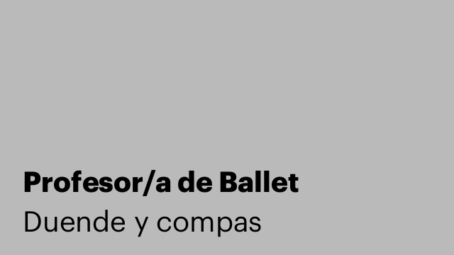 Profesor/a de Ballet
