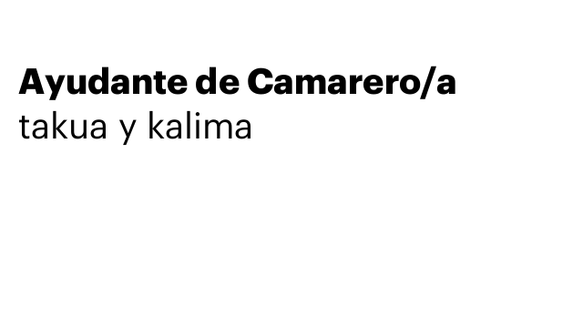 Ayudante de Camarero/a
