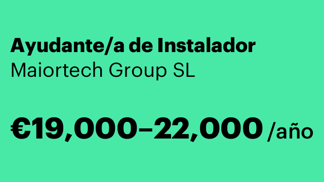Ayudante/a de Instalador