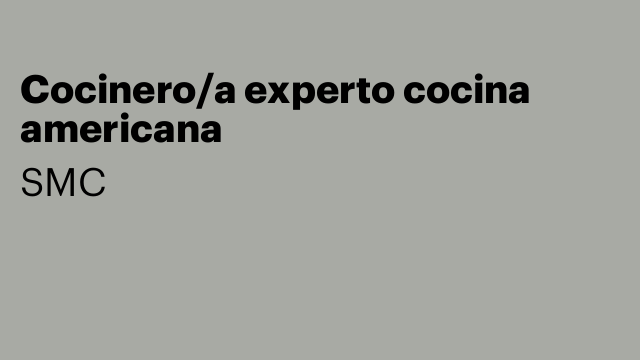 Cocinero/a experto cocina americana