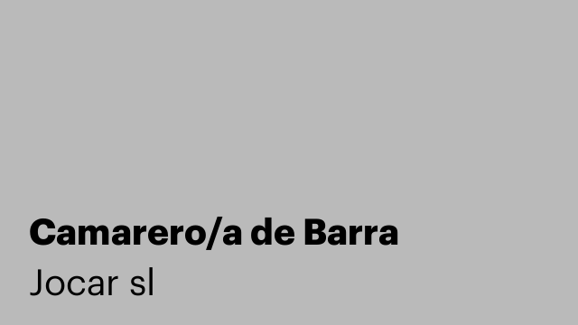 Camarero/a de Barra
