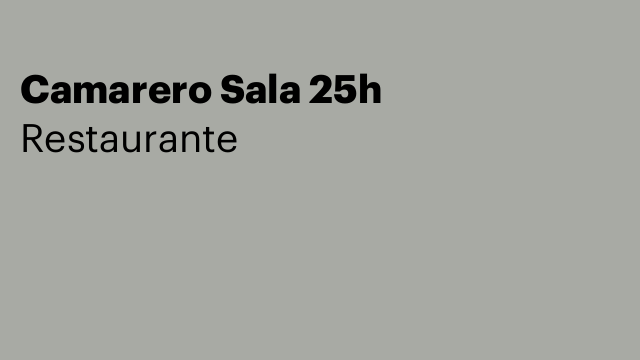 Camarero Sala 25h