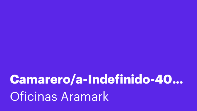 Camarero/a-Indefinido-40h-Málaga