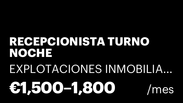 RECEPCIONISTA TURNO NOCHE