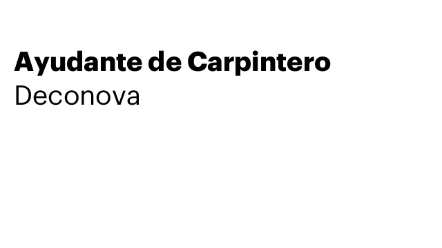 Ayudante de Carpintero
