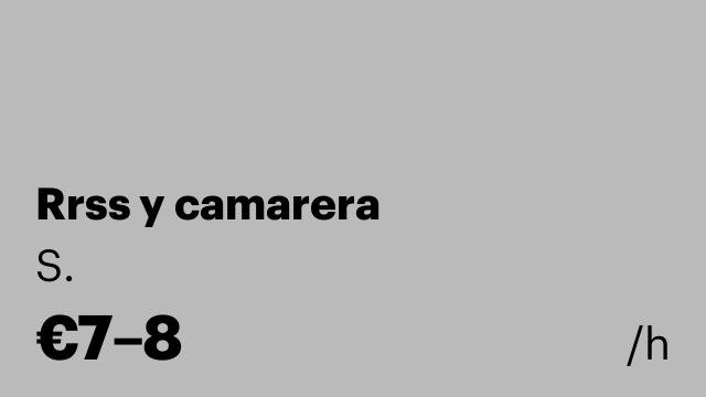 Rrss y camarera