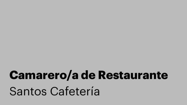 Camarero/a de Restaurante