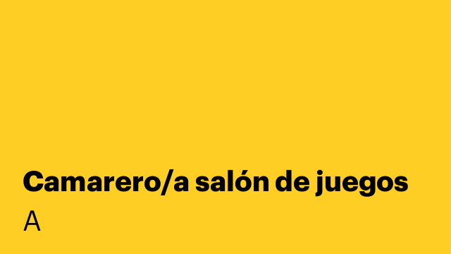 Camarero/a salón de juegos