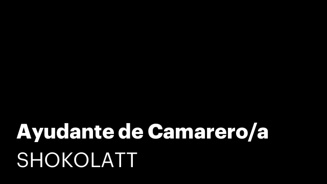 Ayudante de Camarero/a