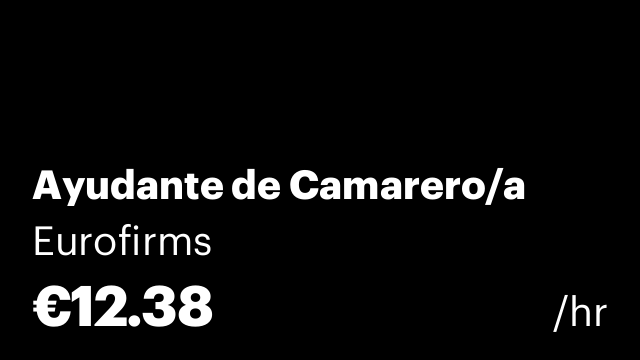Ayudante de Camarero/a