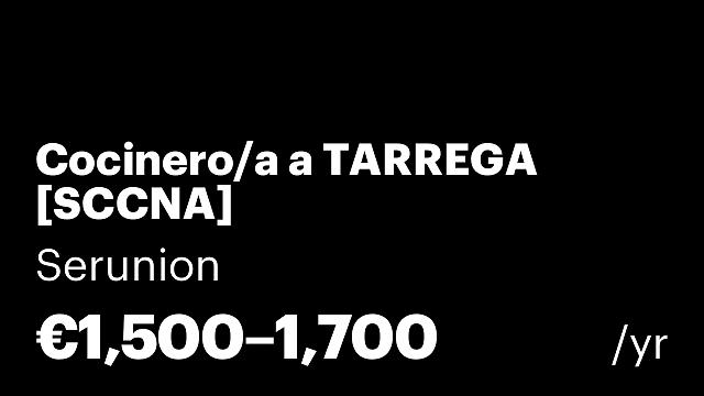 Cocinero/a a TARREGA [SCCNA]