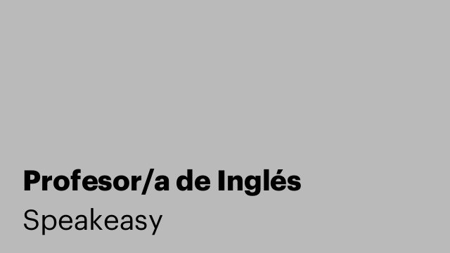 Profesor/a de Inglés